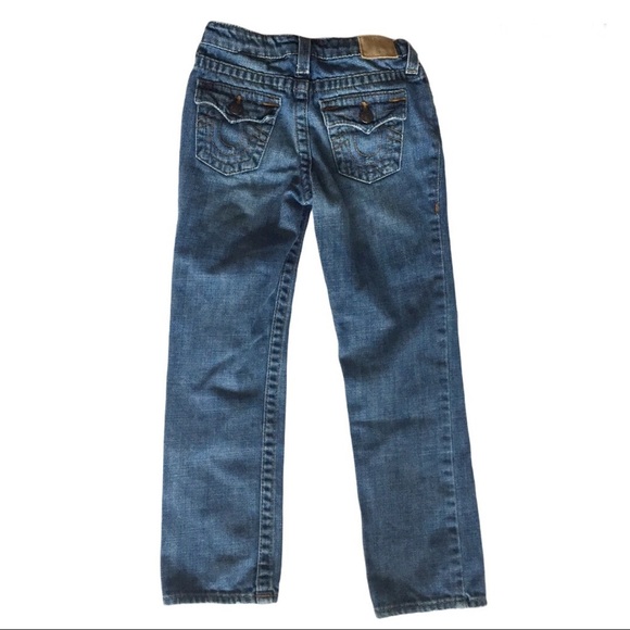 TRUE RELIGION Geno Relax Slim Raw Jeans With Pockets Blue Boys 7Y - Picture 7 of 8